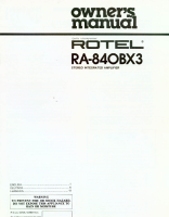 Rotel-RA-840BX3 - Owners manual